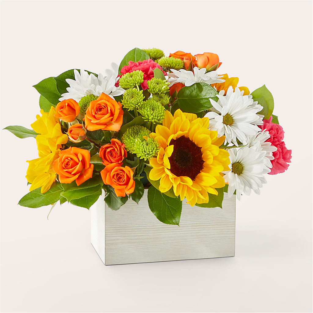 Sun-drenched Blooms Box Bouquet – Fleuriste East Angus Et Maison Du Cadeau, East Angus PQ