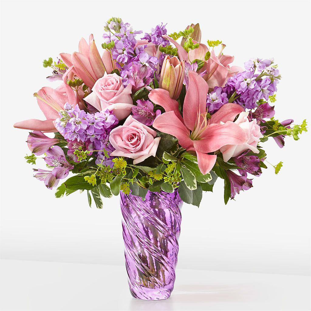 Precious Petals Bouquet with Luxe Swirl Vase – Fleuriste East Angus Et Maison Du Cadeau, East Angus PQ