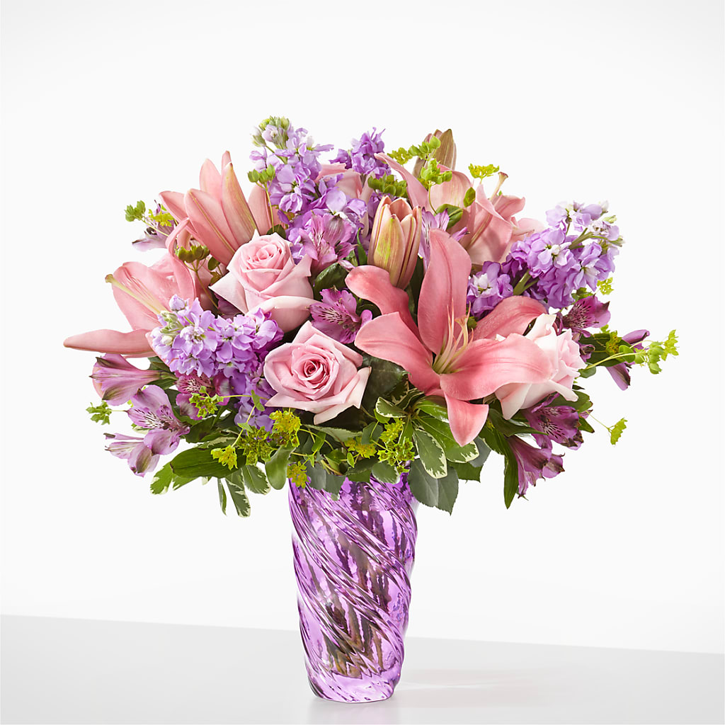 Precious Petals Bouquet with Luxe Swirl Vase – Fleuriste East Angus Et Maison Du Cadeau, East Angus PQ