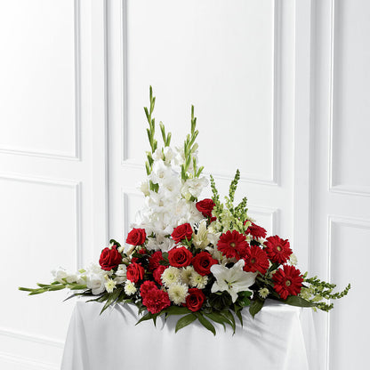 Crimson & White Arrangement –  Fleuriste East Angus Et Maison Du Cadeau, East Angus PQ