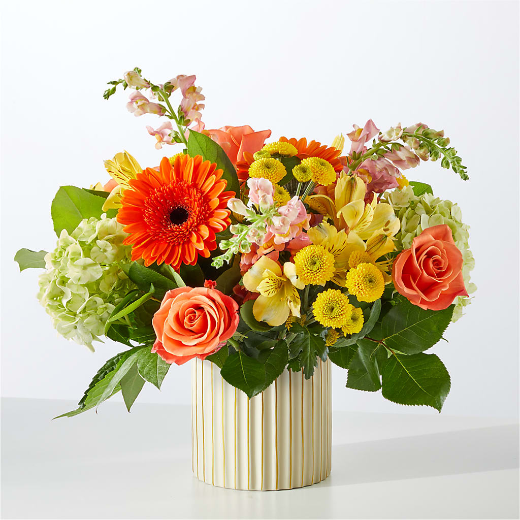 Autumn Sunshine Bouquet with Ivory Vase –  Fleuriste East Angus Et Maison Du Cadeau, East Angus PQ