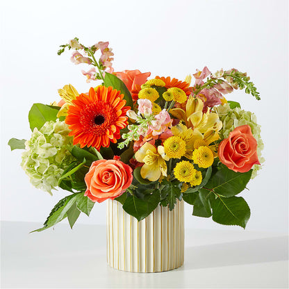 Autumn Sunshine Bouquet with Ivory Vase –  Fleuriste East Angus Et Maison Du Cadeau, East Angus PQ