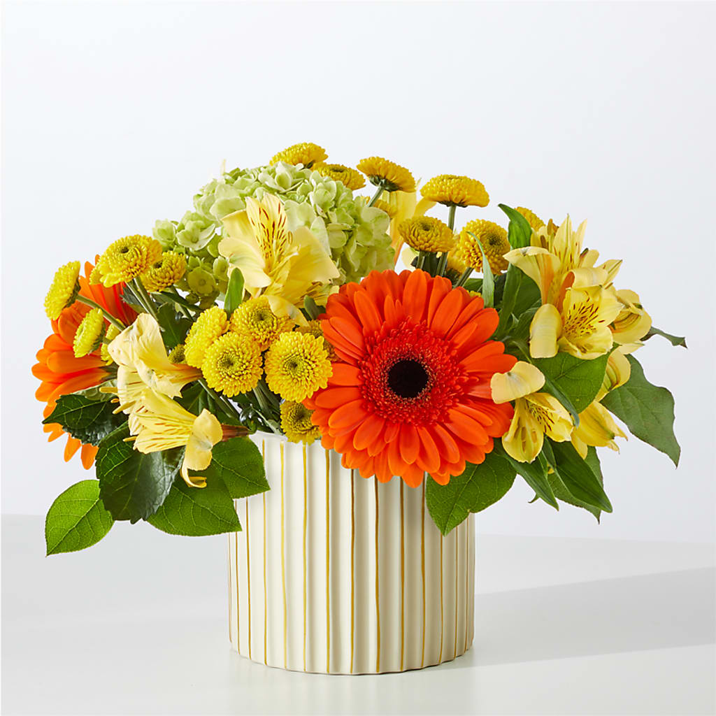 Autumn Sunshine Bouquet with Ivory Vase –  Fleuriste East Angus Et Maison Du Cadeau, East Angus PQ