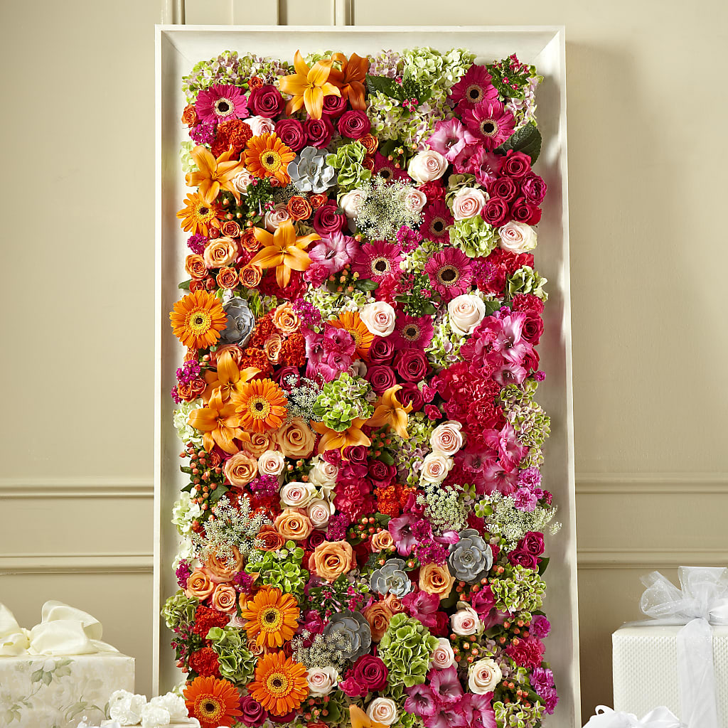 Mur floral fraîchement cueilli